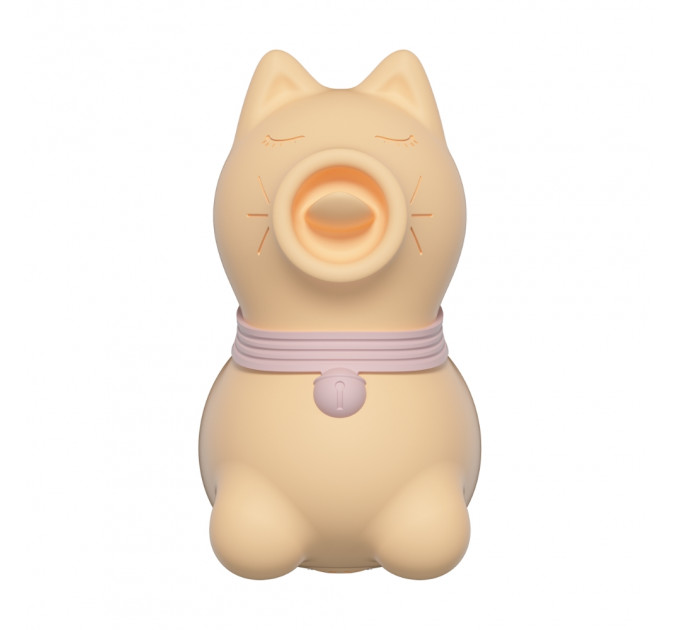 Стимулятор клитора с язычком UNIVIBE Котик, 10 режимов, жёлтый