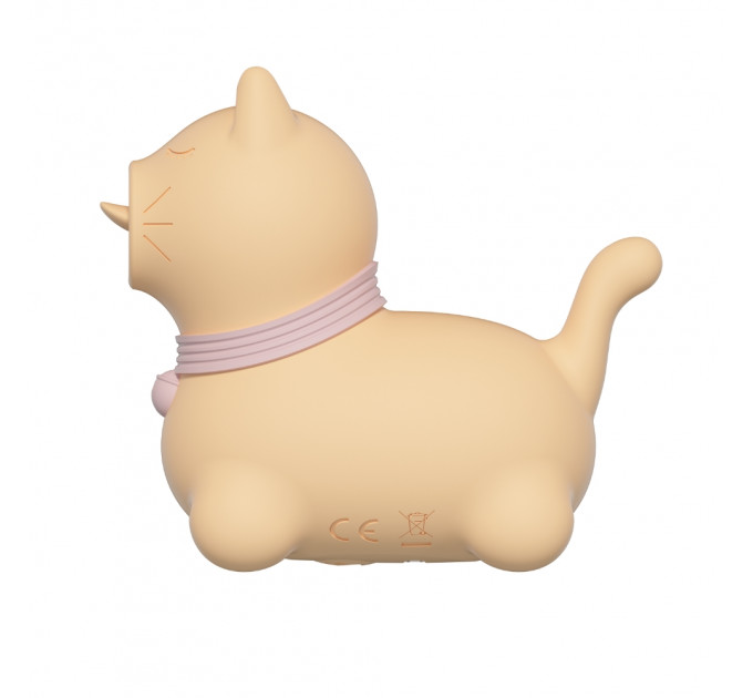 Стимулятор клитора с язычком UNIVIBE Котик, 10 режимов, жёлтый