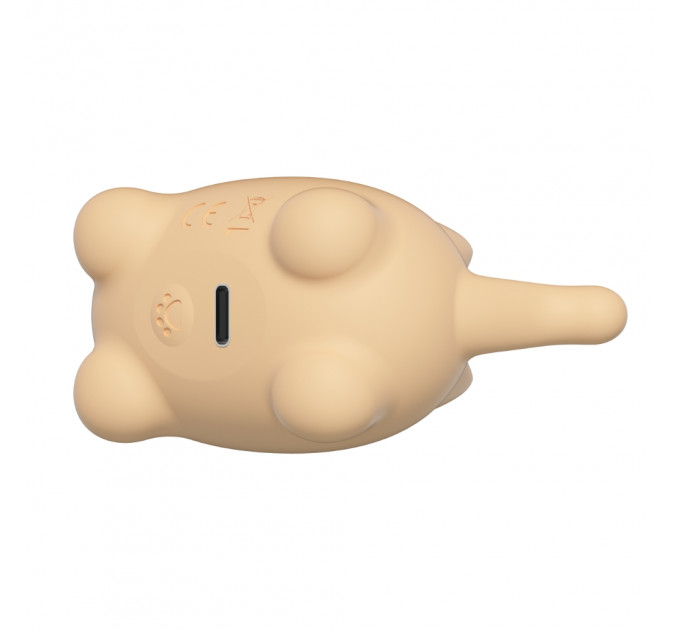 Стимулятор клитора с язычком UNIVIBE Котик, 10 режимов, жёлтый