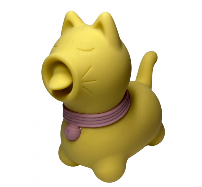 Стимулятор клітора з язичком UNIVIBE Котик, 10 режимів, жовтий