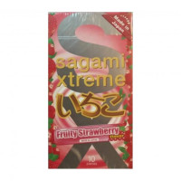 Ультратонкие презервативы Sagami Xtreme Strawberry 0,04 мм (цена за упаковку, 10 шт.)