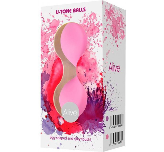 Вагінальні кульки Alive U-Tone Balls зі зміщеним центром ваги, рожеві