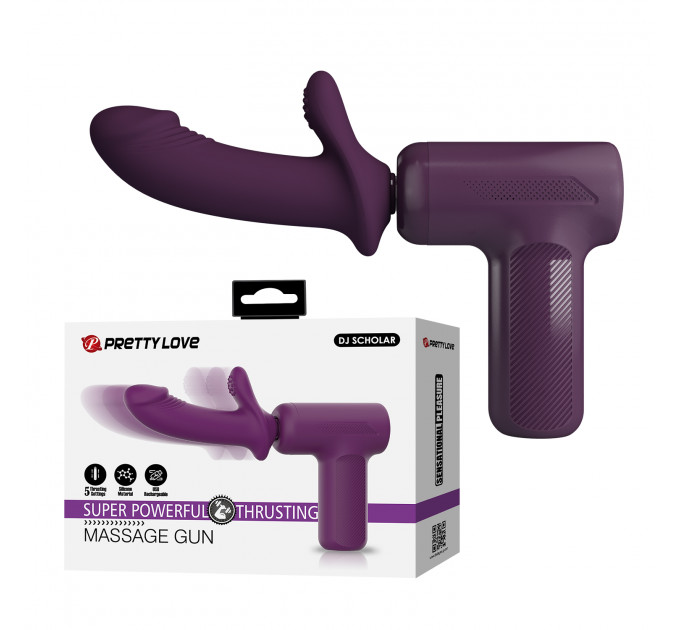 Вибромассажер пистолет PRETTY LOVE Dj Doctor Massage Gun фиолетовый, 13.6 х 3.9 см