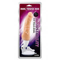Вібратор реалістичний на присосці Chisa Real Touch XXX, з рельєфом, бежевий, 25.5 х 3.6 см