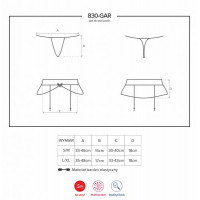 Пояс для чулок черный Obsessive 830-GAR-1 garter belt L/XL