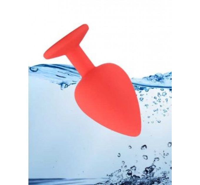 Анальная пробка Red Silicone Light Blue, M