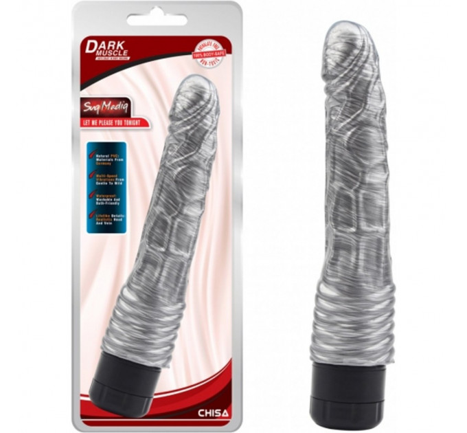 Вибратор реалистичный Chisa Dark Muscle 22.3 см, серебристый