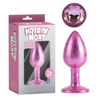 Анальна пробка рожева поталь CHISA MATRIX MONT з рожевим каменем, розмір S