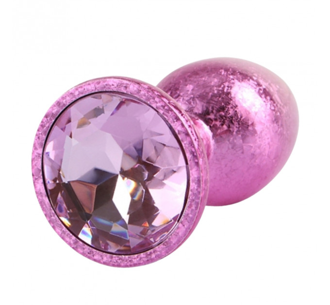 Анальна пробка рожева поталь CHISA MATRIX MONT з рожевим каменем, розмір S
