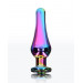 Анальная пробка металлическая со стразом ToyJoy Twilight Bum Bijou, радужный, Medium