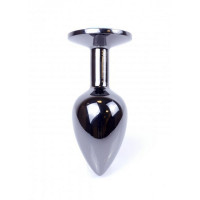 Анальная пробка с камнем Plug-Jewellery Dark Silver PLUG- Rose размер S