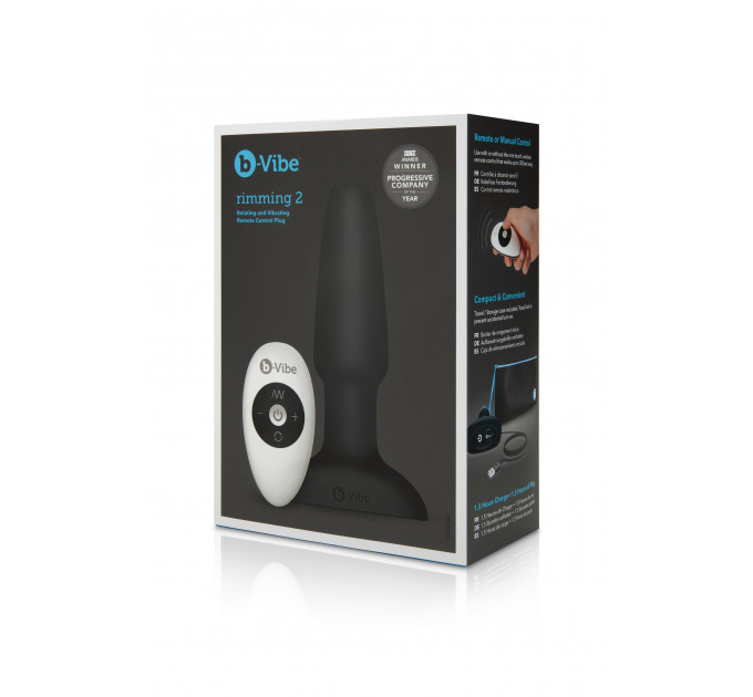Анальная пробка с вибрацией и пультом управления B-VIBE RIMMING PLUG 2, черная