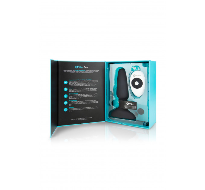 Анальная пробка с вибрацией и пультом управления B-VIBE RIMMING PLUG 2, черная