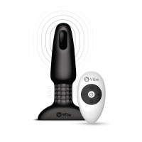 Анальная пробка с вибрацией и пультом управления B-VIBE RIMMING PLUG 2, черная Анальная пробка с вибрацией и пультом управления B-VIBE RIMMING PLUG 2, черная