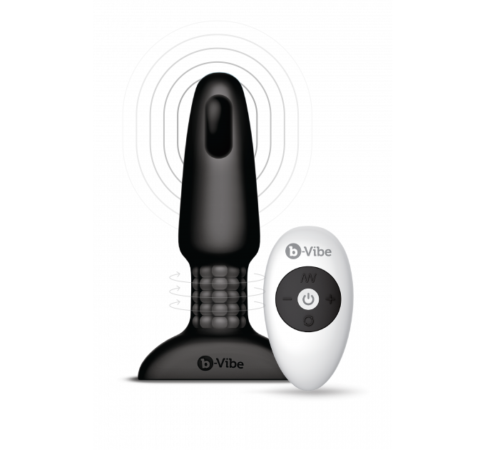 Анальная пробка с вибрацией и пультом управления B-VIBE RIMMING PLUG 2, черная