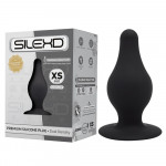 Анальна пробка термореактивна Silexd Plug Model 2 конічної форми, чорна, XS