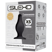 Анальна пробка термореактивна Silexd Plug Model 2 конічної форми, чорна, XS