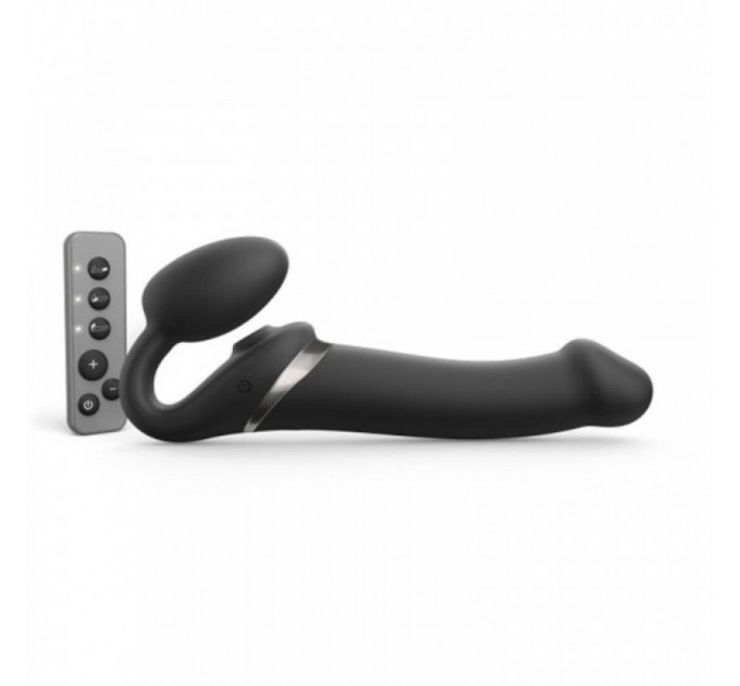 Безремневой страпон, XL, с вибрацией и вакуумной стимуляцией Strap-On-Me с дистанционным пультом