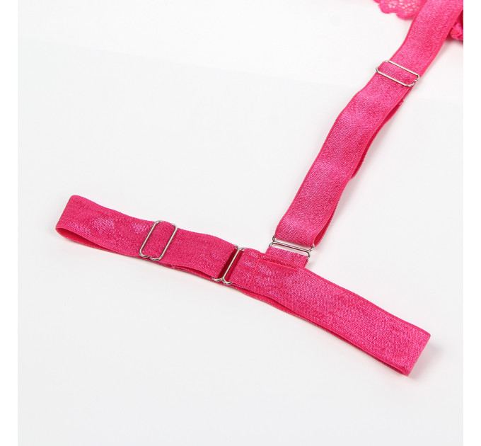 Мереживне боді Star Night з доступом і підтяжками, рожеве, XS-S