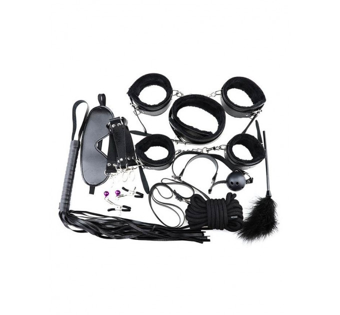 Бондажний набір Star Night для БДСМ, чорний, 11 предметів