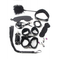 Бондажний набір Star Night для БДСМ, чорний, 11 предметів Бондажний набір Star Night для БДСМ, чорний, 11 предметів