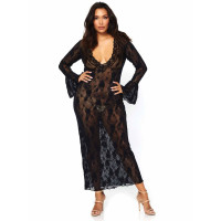 Черное кружевное платье макси Leg Avenue