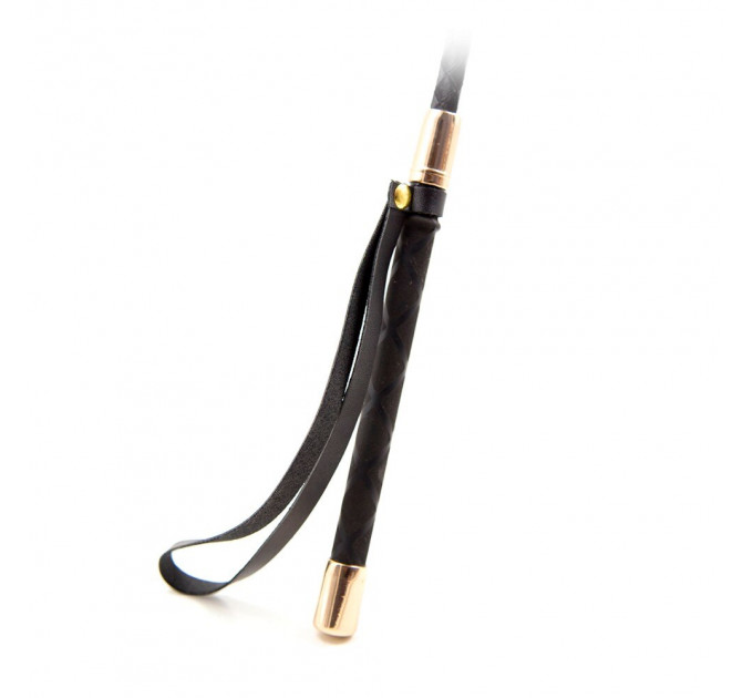 Стек кожа DS Fetish чорный golden tip