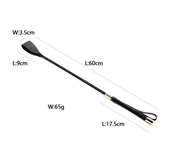 Стек кожа DS Fetish чорный golden tip