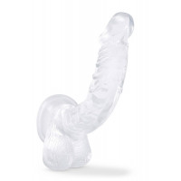 Фаллоимитатор реалистичный с мошонкой, на присоске Blush прозрачный, 21.5 х 3.8 см