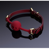 Кляп шарик с отверстиями в виде сердца UPKO Desire for Mouth Bondage Collection, красный