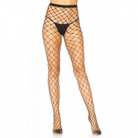 Колготки в сетку с жемчугом черные Leg Avenue Faux pearl fence net tights O/S