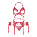 Комплект нижнего белья Leg Avenue Eyelash Lace Open Cup RED O\S