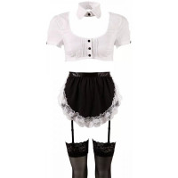 Костюм покоївки Cottelli Collection Maid Set, 6 предметів, чорно-білий, M