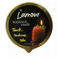 Масажна свічка L'amour Seductive Strawberry золота, 70 мл