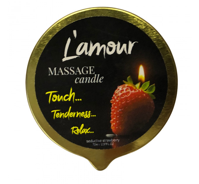 Масажна свічка L'amour Seductive Strawberry золота, 70 мл