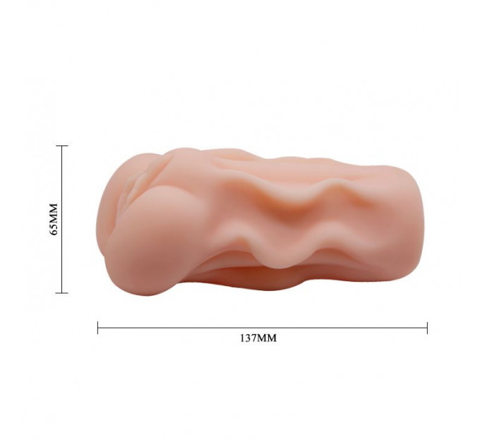 Мастурбатор-вагіна Crazy Bull Linda реалістичний, бежевий, 13.7 х 6.5 см