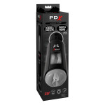 Мастурбатор вагіна в колбі автоматичний Pipedream PDX на присосці, з голосом, чорний, 24.5 см