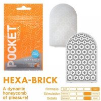 Міні мастурбатор нереалістичний Tenga Pocket Hexa-Brick, з рельєфом, білий Міні мастурбатор нереалістичний Tenga Pocket Hexa-Brick, з рельєфом, білий