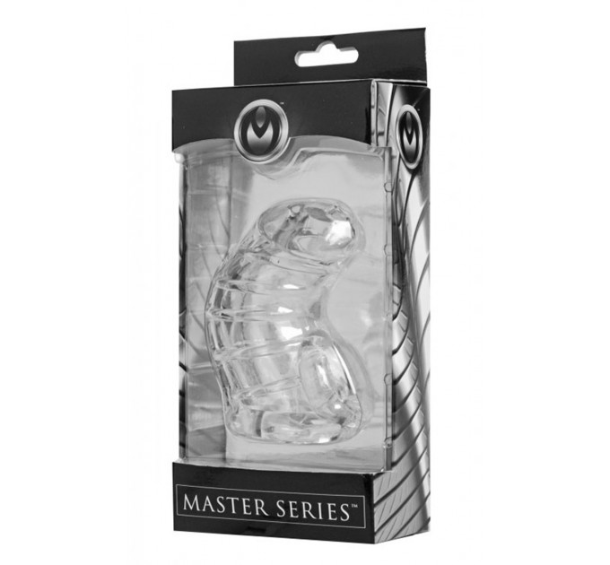Насадка на пеніс ,,пояс вірності,, Master Series прозора