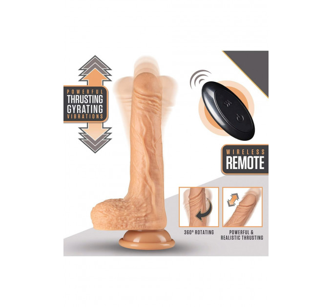 Реалистичный вибратор с пультом DR. SKIN SILICONE DR. GREY 7 INCH THRUSTING