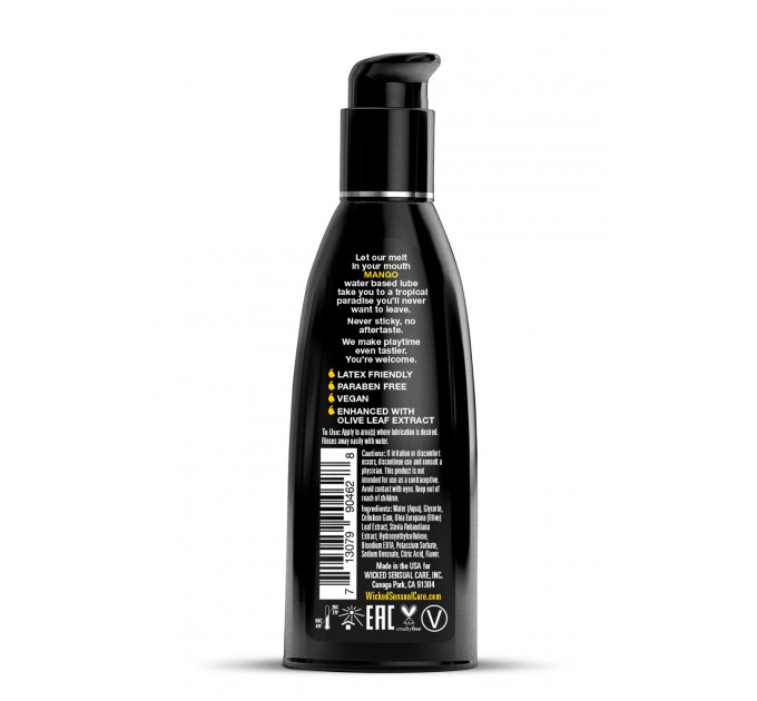 Съедобный лубрикант со вкусом Манго WICKED AQUA MANGO LUBE 60ML