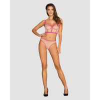 Комплект Obsessive топ и трусики, телесно-розовый, L/XL