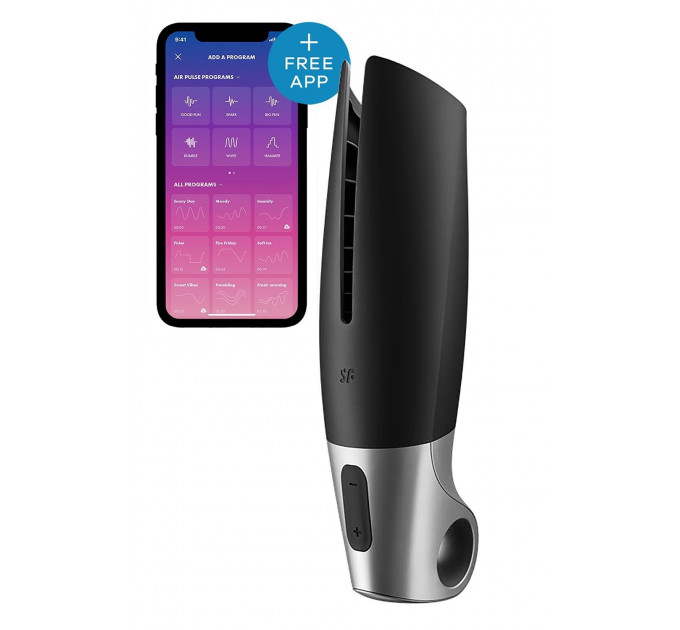 Смарт-мастурбатор Satisfyer Power Masturbator для использования на верхней половине пениса, черный