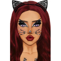 Стразы в виде маски котенка Animal Rhinestone Stick-On Jewels