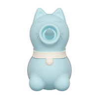 Стимулятор клітора з довгим обертовим язичком UNIVIBE Котик, 10 режимів, синій