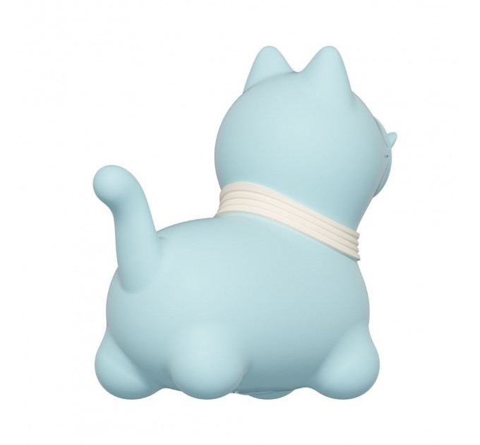 Стимулятор клитора с длинным вращающимся язычком UNIVIBE Котик, 10 режимов, синий