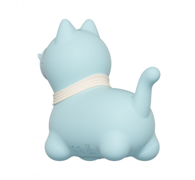 Стимулятор клитора с длинным вращающимся язычком UNIVIBE Котик, 10 режимов, синий