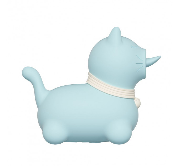 Стимулятор клитора с длинным вращающимся язычком UNIVIBE Котик, 10 режимов, синий