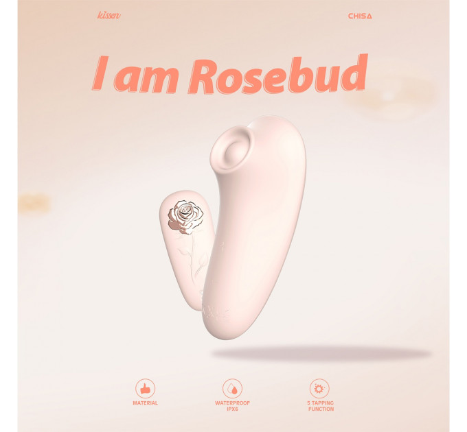 Стимулятор с пульсацией для клитора Chisa Kissen Rosebud персиковый