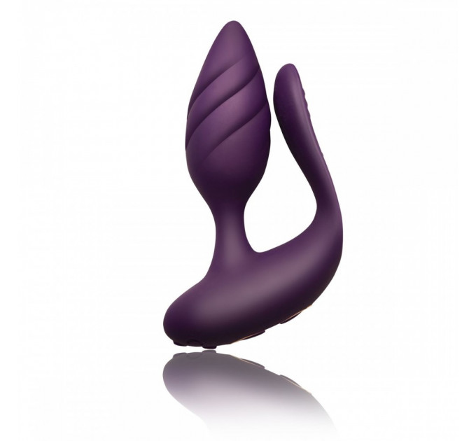 Вибратор для пар ROCKS-OFF - COCKTAIL DUAL MOTORED COUPLES TOY BURGUND